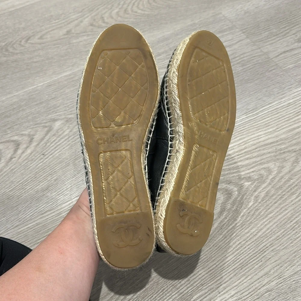Chanel Black Lambskin Espadrilles - Picture 5 of 8